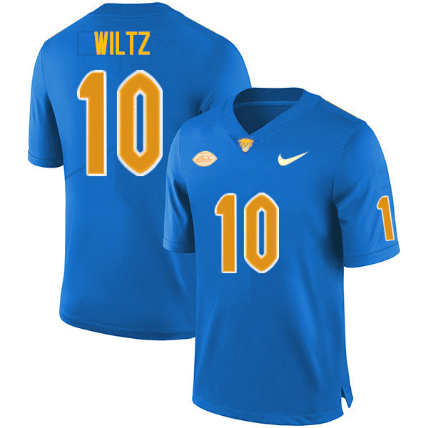 Men #10 Tylar Wiltz Pitt Panthers College Football Jerseys Sale-Royal